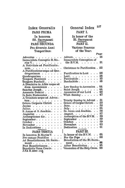 Liturgical Pprocessions Chants Index