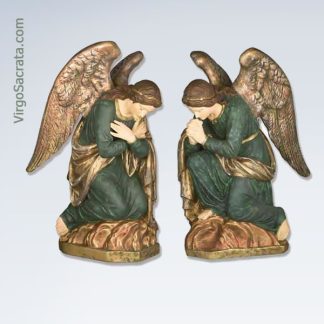 Pair of Kneeling Adoration Angels Altar Statues 38