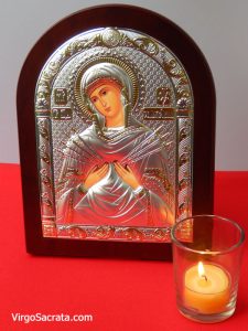 Our Lady of Seven Sorrows Icon with Candles
