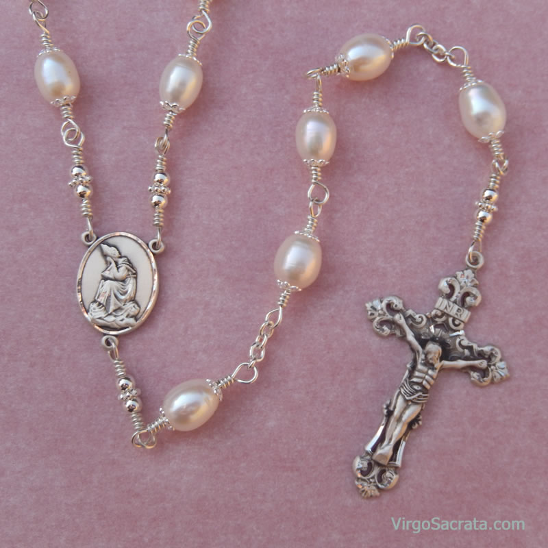 Our Lady of La Salette Sterling Silver Pearl Rosary ⋆ Virgo Sacrata