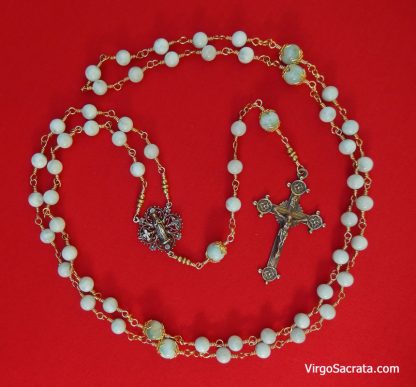 green moonstone rosary beads of Our Lady of Lourdes