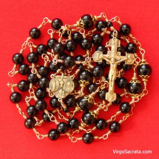 Black Onyx Semiprecious Gemstone Rosary