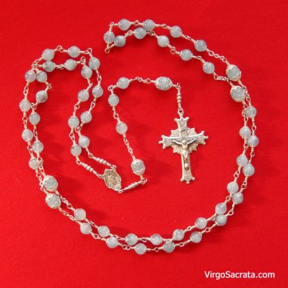 Miraculous Medal Aquamarine Rosary