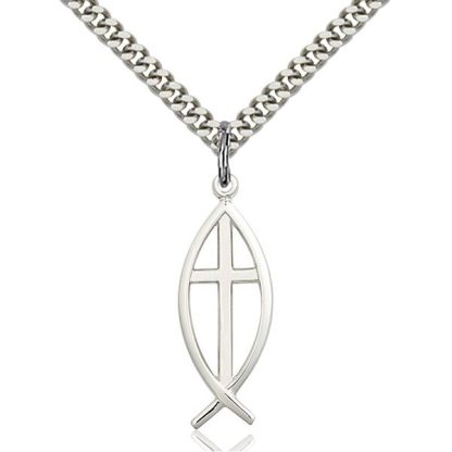 Fish Cross Medal Pendant