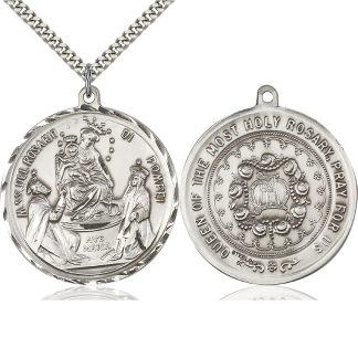 Queen of the Most Holy Rosary Medal Pendant