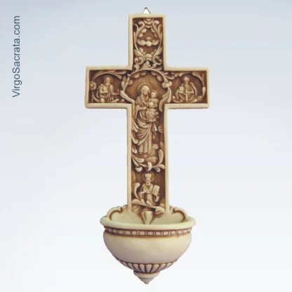 holy water font with cross