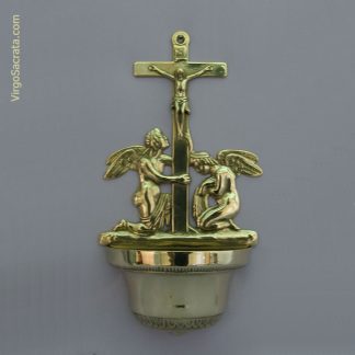 Crucifixion Holy Water Font with Angels