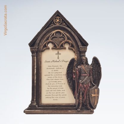 St. Michael prayer photo frame with statue